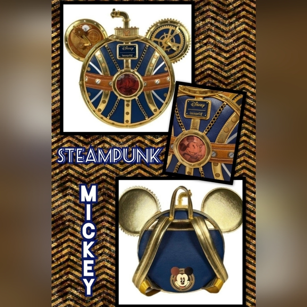 STUNNING *Exclusive* Steampunk Mickey Loungefly!! New with Tags! L👀k!